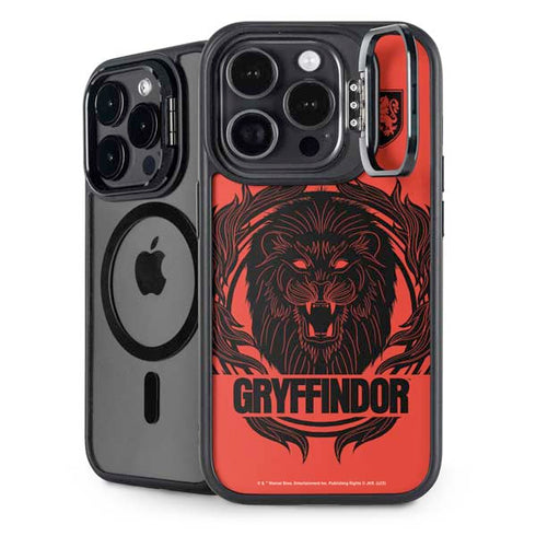 Wizarding Worlds Harry Potter Gryffindor Illustration iPhone 15 Pro Kickstand Case